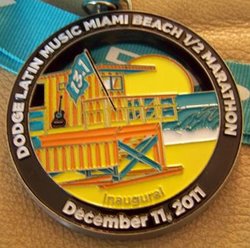 Latin Music Miami Beach Half Marathon Medal 2011